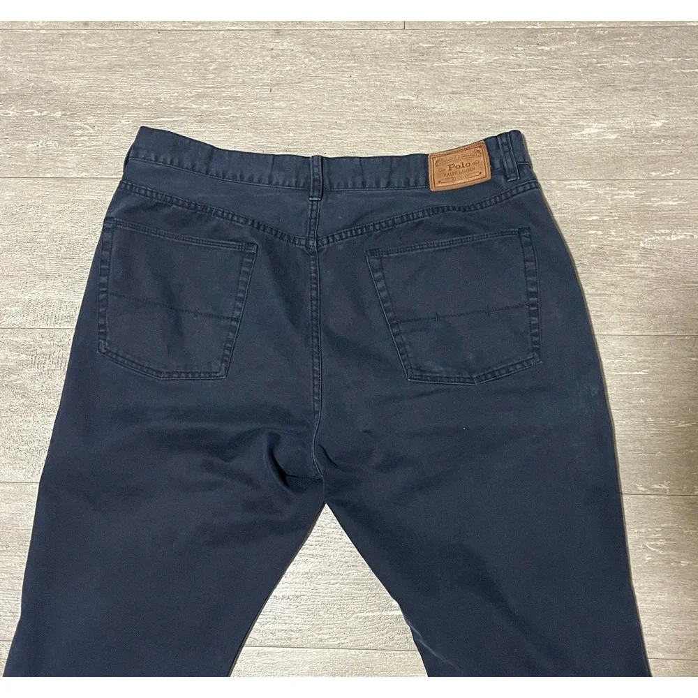 Polo Ralph Lauren Mens Authentic Dungarees Navy Blue‎ Cotton Pants 38x30